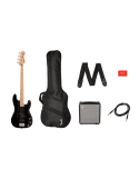 Affinity Series™ Precision Bass® PJ Pack, Maple Fingerboard, Black, Gig Bag, Rumble 15  0372981606