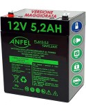 Anfel fla12-5.2 12V/5,AH batteria faston da 5,3mm faston grande