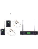 PMU2212BP Sistema wireless 200 Ch, UHF con 2 body pack + archetti - 2 ch  Radiomicrofono Doppio Archetto